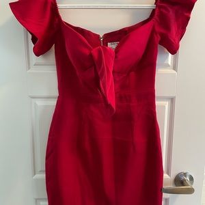 Red keyhole dress